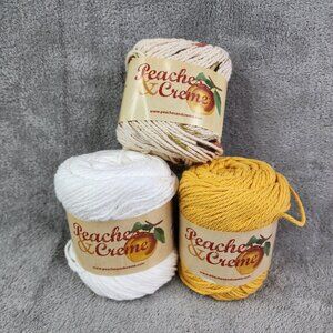 3 Pack Skeins Peaches & Creme Yarn 2.5 oz 120 yards mixed Lot of 3